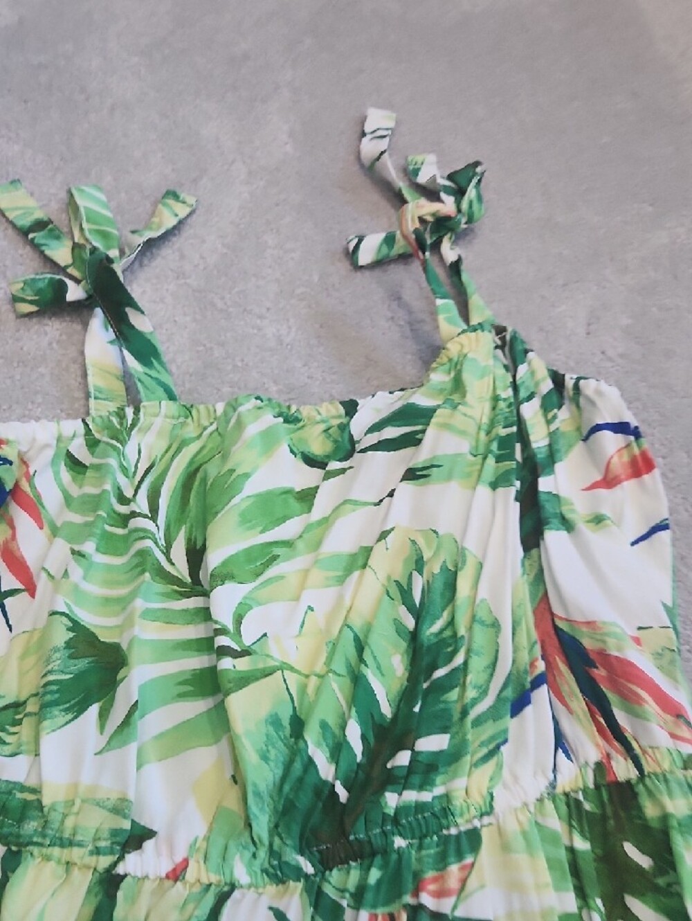 The Children's Place Green & White Tropical Leaf Maxi Dress - Picture 3 of 6